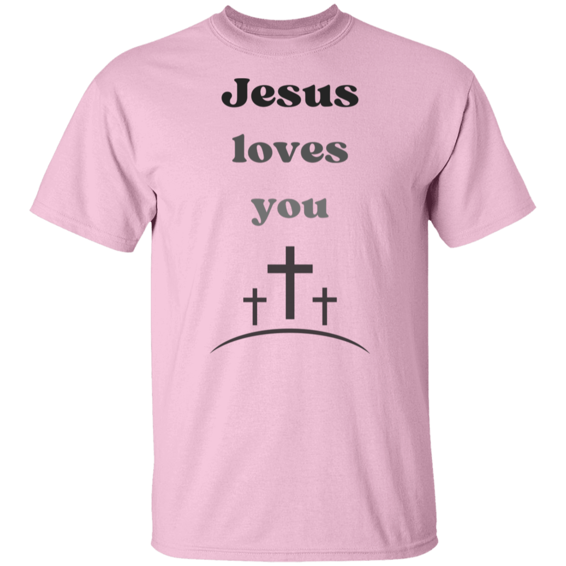 Jesus loves you T-Shirt (dark text)