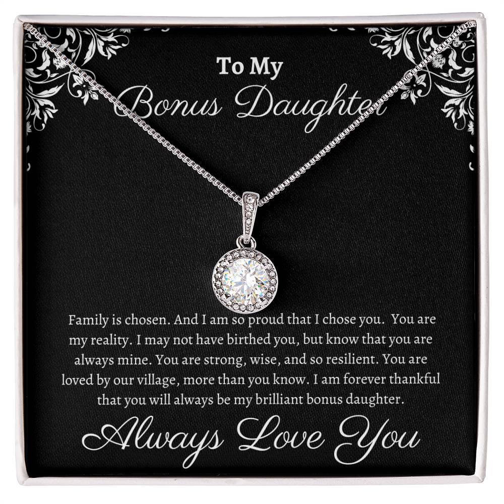 Bonus Daughter Gift, Gift for Step Daughter, Wedding Gifts, Step Daughter Necklace Gift to Step Daughter from Bride Groom, Stepmother BIRTHDAY Giftift