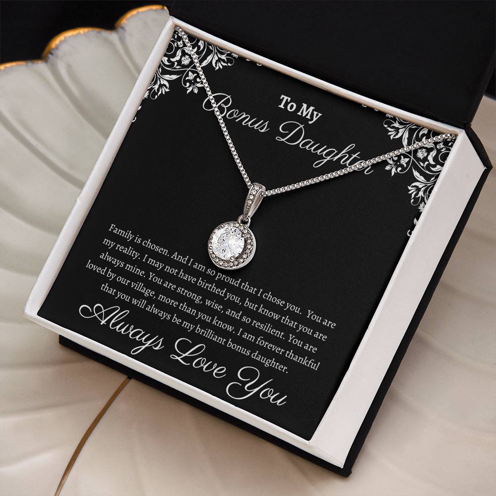 Bonus Daughter Gift, Gift for Step Daughter, Wedding Gifts, Step Daughter Necklace Gift to Step Daughter from Bride Groom, Stepmother BIRTHDAY Giftift