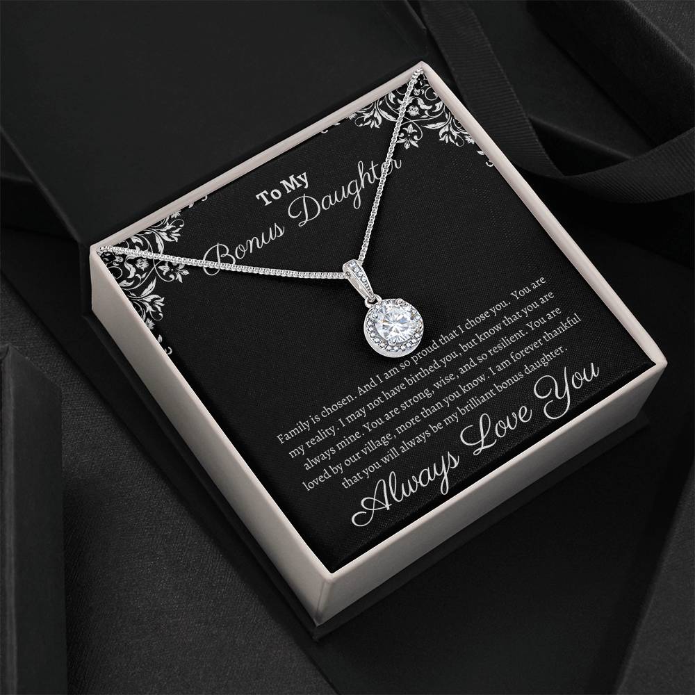 Bonus Daughter Gift, Gift for Step Daughter, Wedding Gifts, Step Daughter Necklace Gift to Step Daughter from Bride Groom, Stepmother BIRTHDAY Giftift
