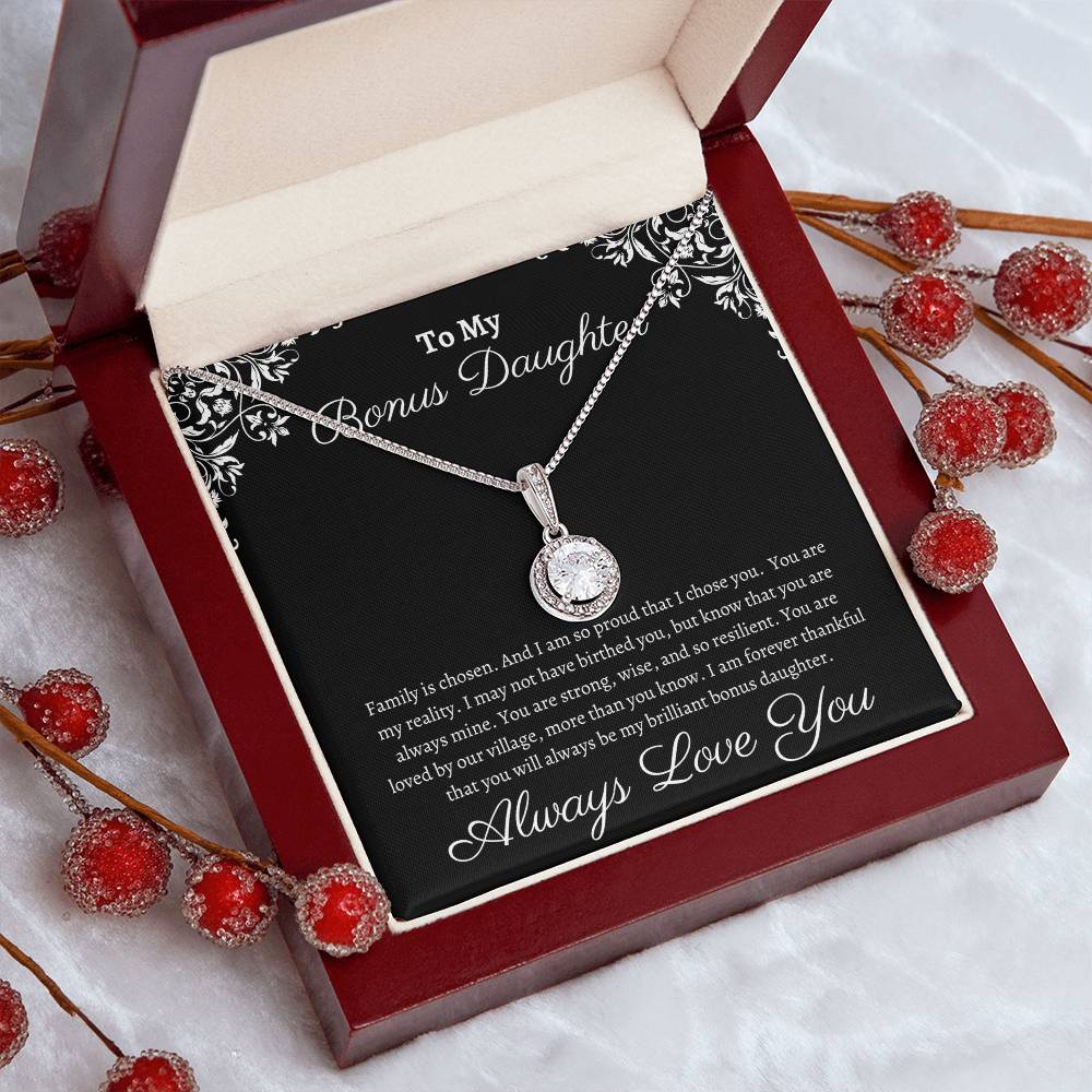 Bonus Daughter Gift, Gift for Step Daughter, Wedding Gifts, Step Daughter Necklace Gift to Step Daughter from Bride Groom, Stepmother BIRTHDAY Giftift