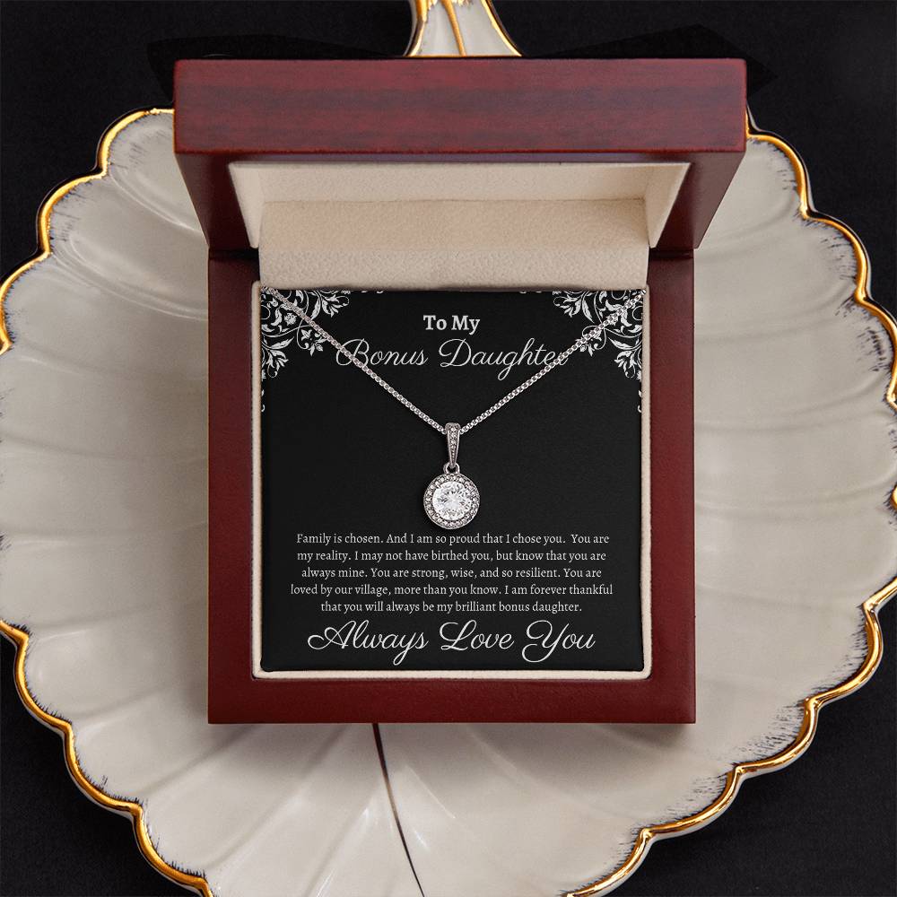 Bonus Daughter Gift, Gift for Step Daughter, Wedding Gifts, Step Daughter Necklace Gift to Step Daughter from Bride Groom, Stepmother BIRTHDAY Giftift