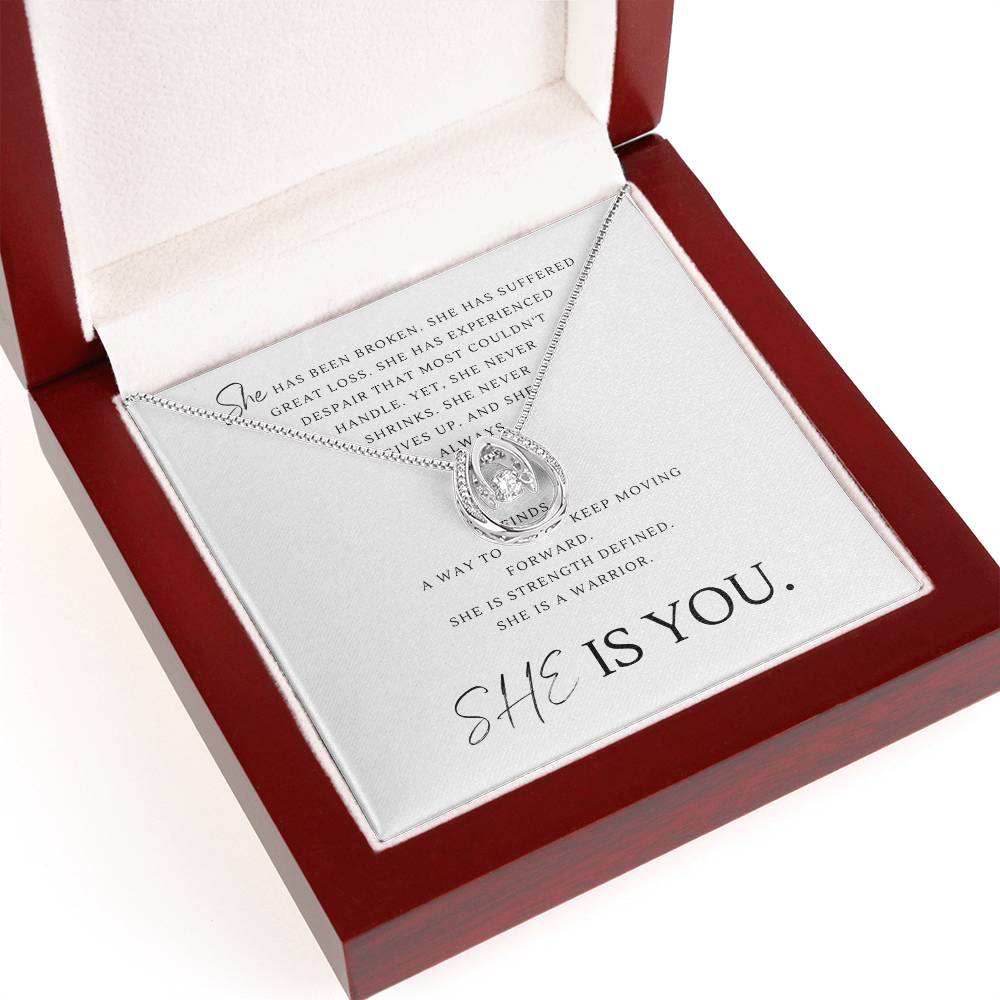 Women's Warrior Gift, Survivor Gift Necklace, AA gift, Recovery necklace, Encouragement gift, Strength gift