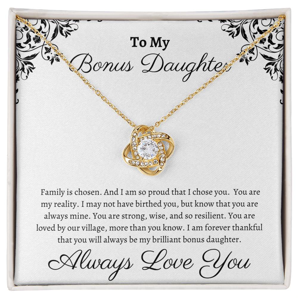 Bonus Daughter Gift, Gift for Step Daughter, Wedding Gifts, Step Daughter Necklace Gift to Step Daughter from Bride Groom, Stepmother BIRTHDAY