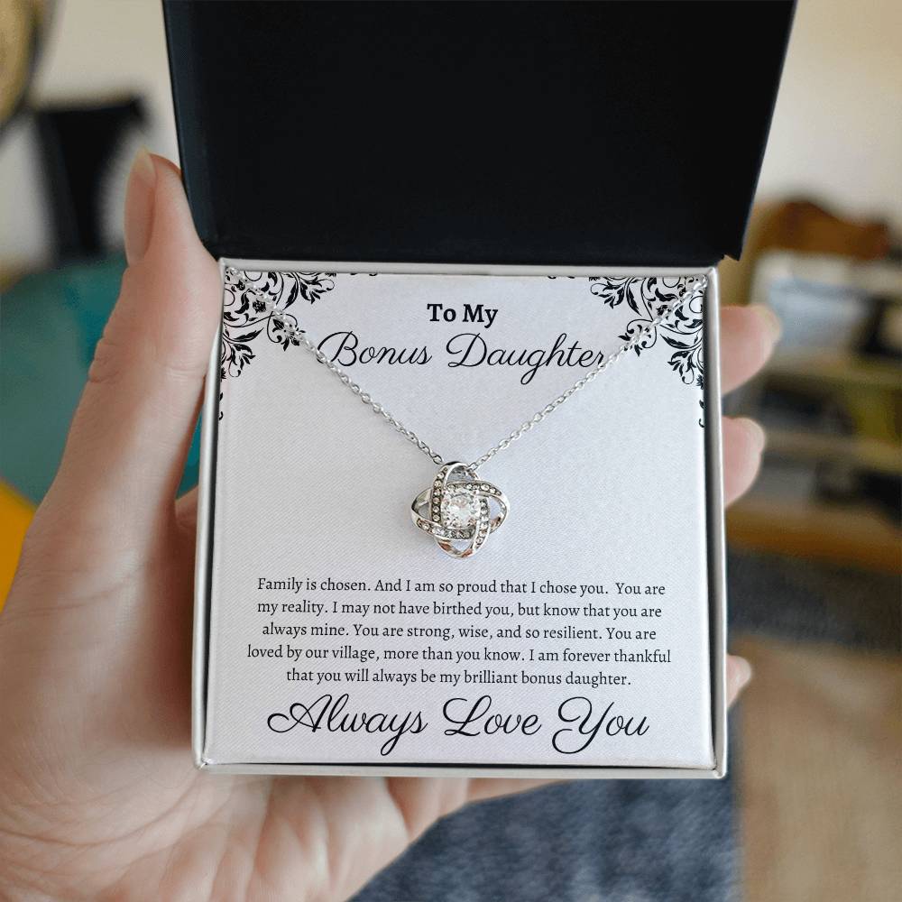 Bonus Daughter Gift, Gift for Step Daughter, Wedding Gifts, Step Daughter Necklace Gift to Step Daughter from Bride Groom, Stepmother BIRTHDAY