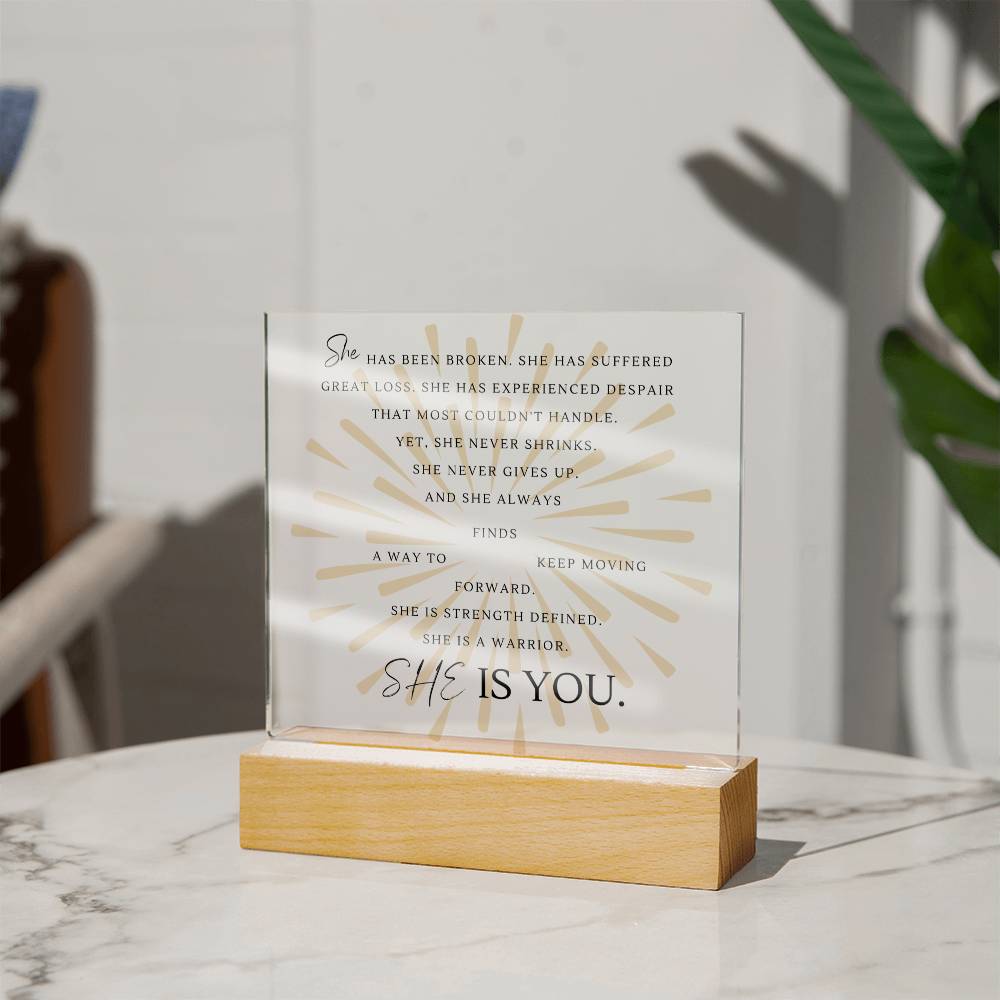 Women's Warrior Gift, Survivor Gift Sunburst Acrylic, AA gift, Recovery gift, Encouragement gift, Strength gift