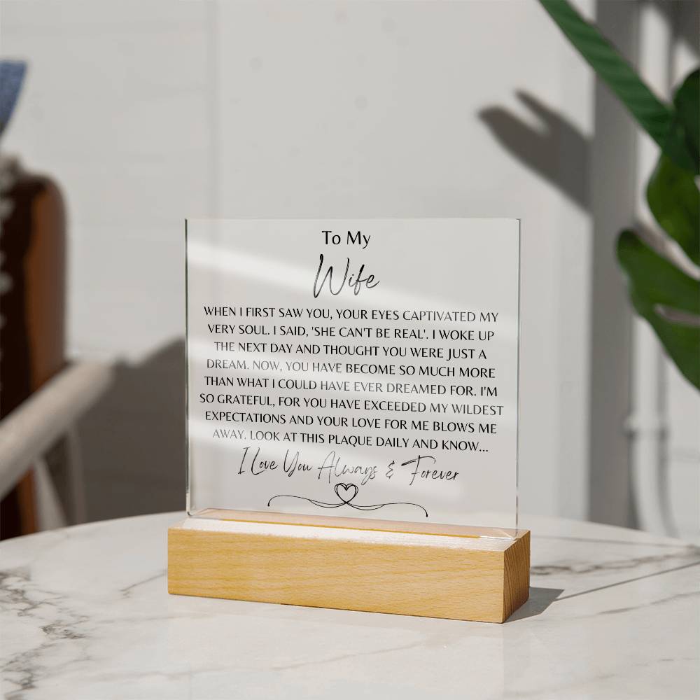 Gift for Wife, "When I First Saw You" Acrylic Plaque: An Unforgettable and Exclusive Keepsake