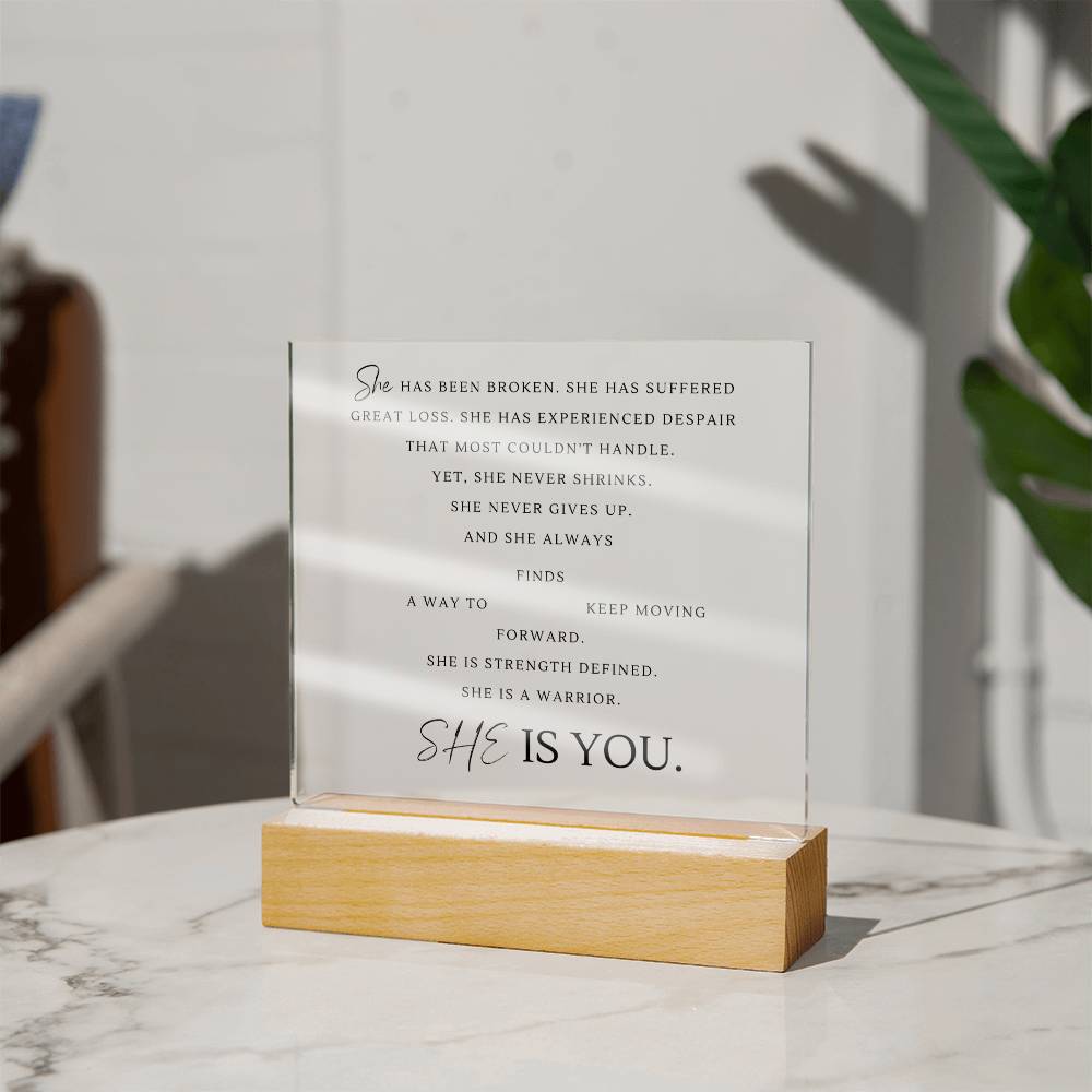 Women's Warrior Gift, Survivor Gift Acrylic, AA gift, Recovery gift, Encouragement gift, Strength gift