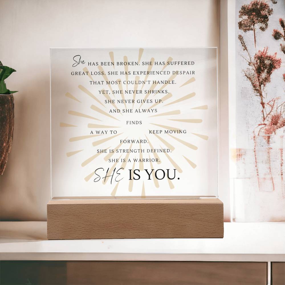 Women's Warrior Gift, Survivor Gift Sunburst Acrylic, AA gift, Recovery gift, Encouragement gift, Strength gift
