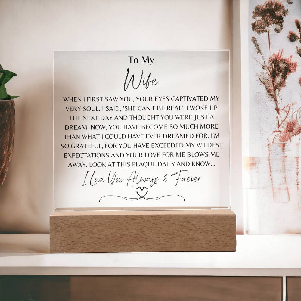 Gift for Wife, "When I First Saw You" Acrylic Plaque: An Unforgettable and Exclusive Keepsake