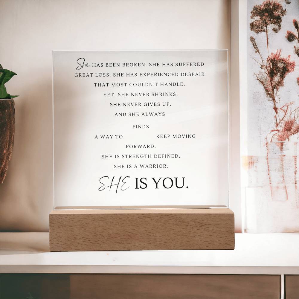 Women's Warrior Gift, Survivor Gift Acrylic, AA gift, Recovery gift, Encouragement gift, Strength gift