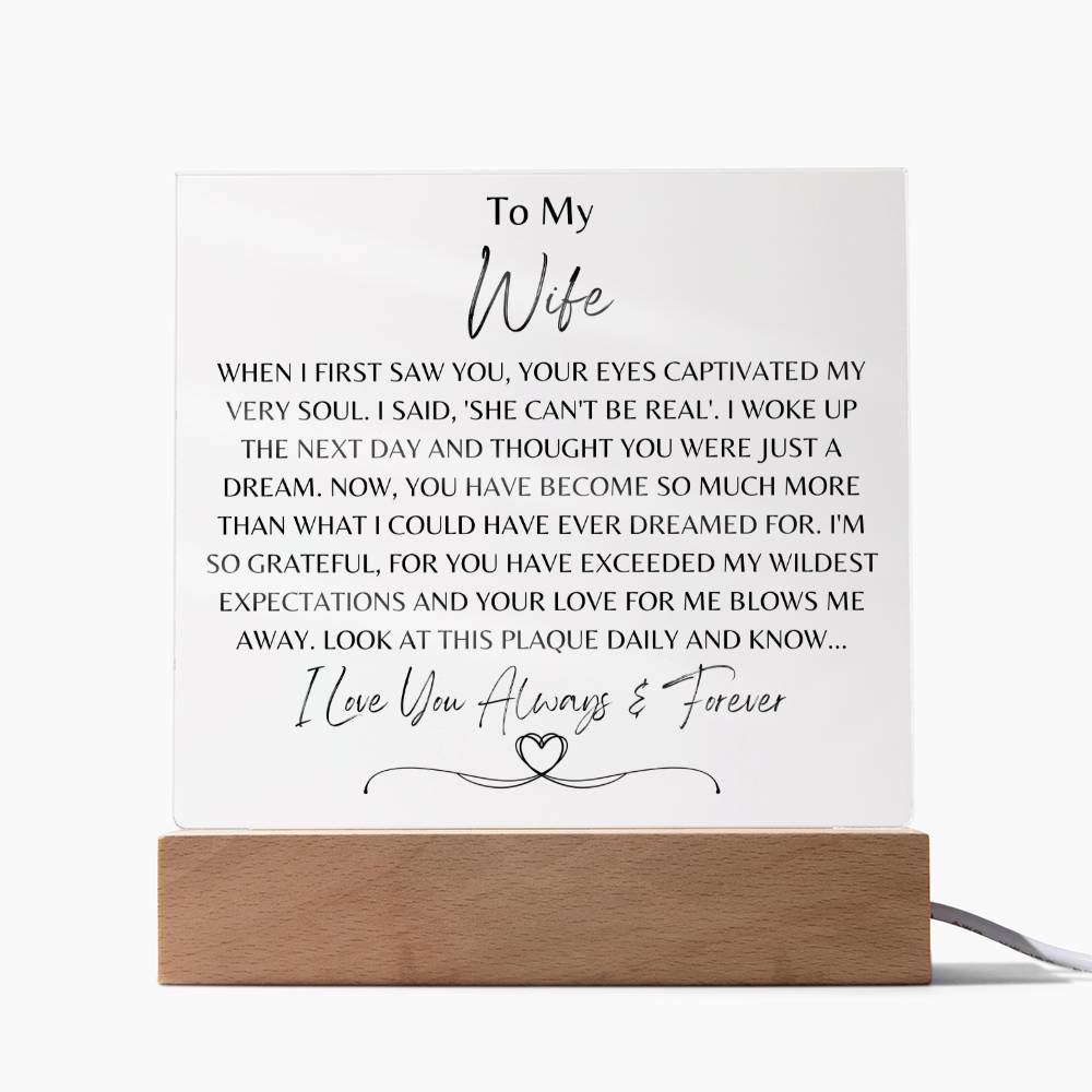 Gift for Wife, "When I First Saw You" Acrylic Plaque: An Unforgettable and Exclusive Keepsake