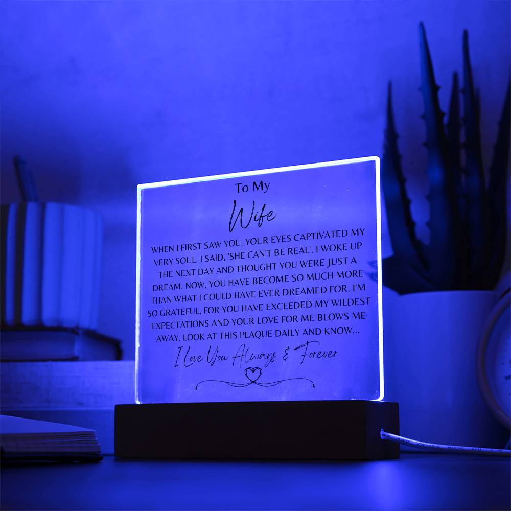 Gift for Wife, "When I First Saw You" Acrylic Plaque: An Unforgettable and Exclusive Keepsake
