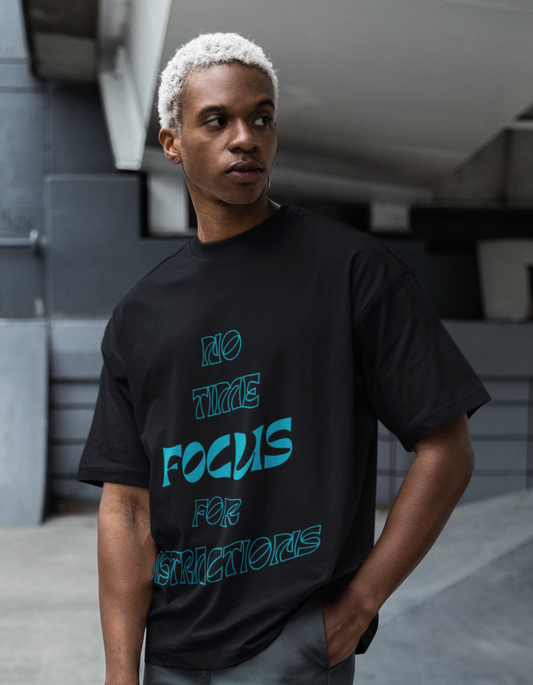 Focus. T-Shirt (Aqua text)