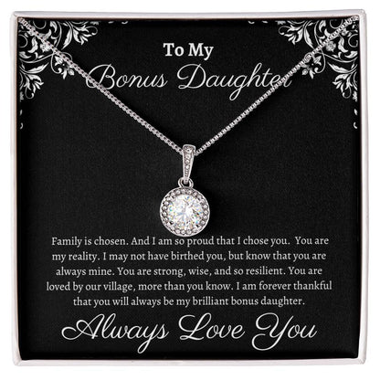 Bonus Daughter Gift, Gift for Step Daughter, Wedding Gifts, Step Daughter Necklace Gift to Step Daughter from Bride Groom, Stepmother BIRTHDAY Giftift