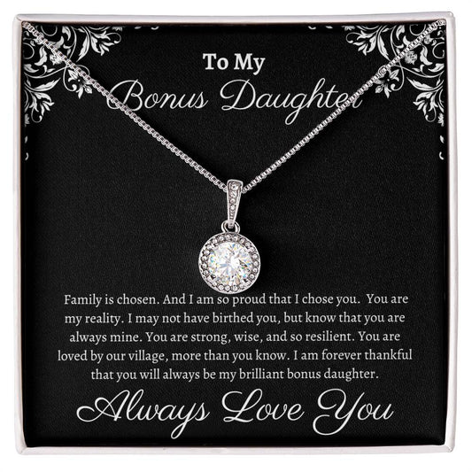 Bonus Daughter Gift, Gift for Step Daughter, Wedding Gifts, Step Daughter Necklace Gift to Step Daughter from Bride Groom, Stepmother BIRTHDAY Giftift