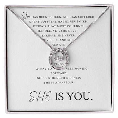 Women's Warrior Gift, Survivor Gift Necklace, AA gift, Recovery necklace, Encouragement gift, Strength gift
