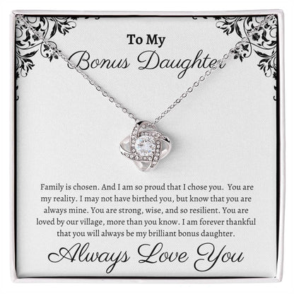 Bonus Daughter Gift, Gift for Step Daughter, Wedding Gifts, Step Daughter Necklace Gift to Step Daughter from Bride Groom, Stepmother BIRTHDAY