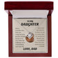 To My Daughter from Dad White Gold Love Knot Necklace "Never Forget that I Love You ALWAYS"