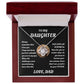 To My Daughter from Dad White Gold Love Knot Necklace "Never Forget that I Love You ALWAYS"