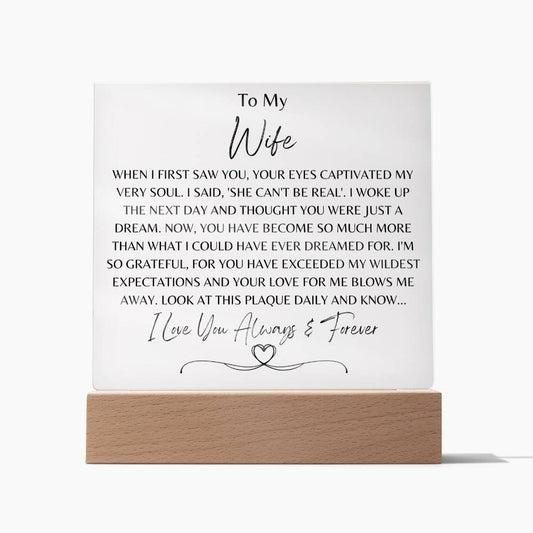 Gift for Wife, "When I First Saw You" Acrylic Plaque: An Unforgettable and Exclusive Keepsake